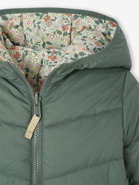 Doudoune fille légère réversible vert émeraude+vert sauge 19 - vertbaudet enfant 