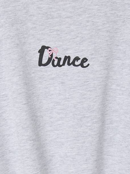 Tee-shirt sport cropped 2 en 1 avec brassière fille gris chiné 6 - vertbaudet enfant 