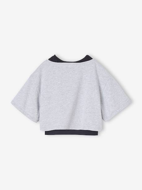 Tshirt V NECK - GRIS MELANGE imprimé et personnalisé pour votre