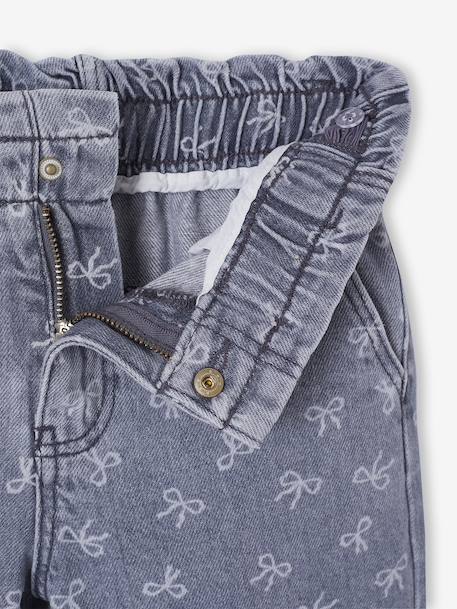 Pantalon fille large motifs fantaisie bleu foncé+denim gris 12 - vertbaudet enfant 
