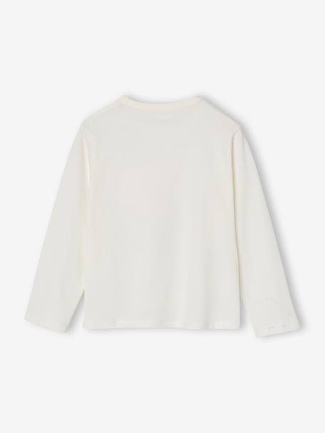 T-shirt animation métallisée fille manches longues anthracite+blanc+vert sapin 6 - vertbaudet enfant 