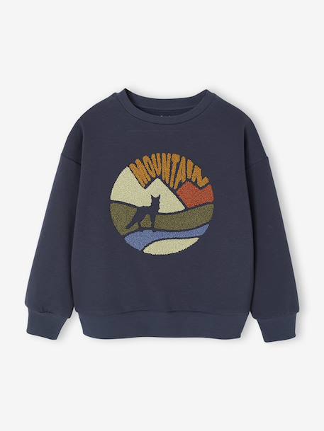 Sweat garçon motif bouclette marine 1 - vertbaudet enfant 