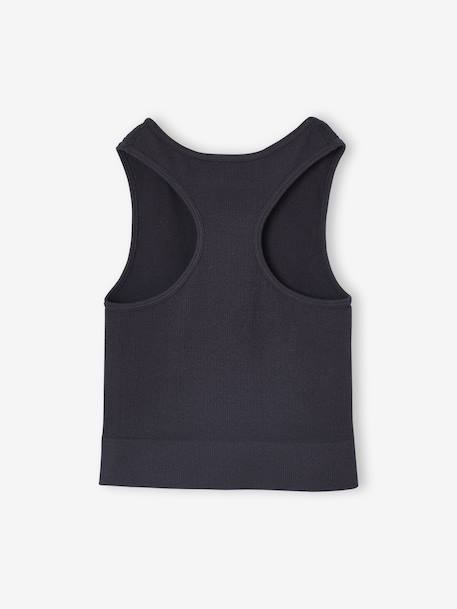 Tee-shirt sport cropped 2 en 1 avec brassière fille gris chiné 5 - vertbaudet enfant 