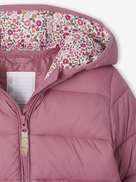 Doudoune fille légère à capuche marine+rose+vert de gris+vieux rose 25 - vertbaudet enfant 