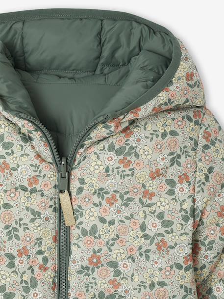 Doudoune fille légère réversible vert émeraude+vert sauge 17 - vertbaudet enfant 