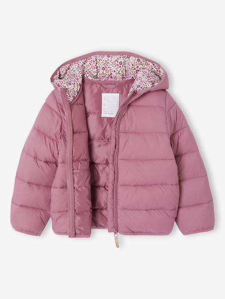 Doudoune fille légère à capuche marine+rose+vert de gris+vieux rose 23 - vertbaudet enfant 