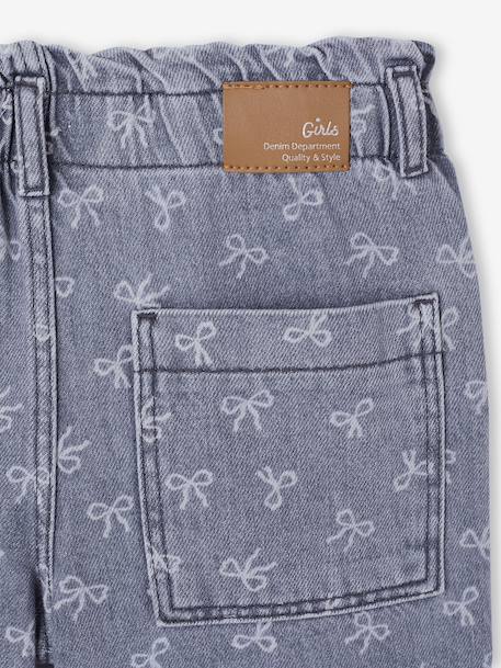 Pantalon fille large motifs fantaisie bleu foncé+denim gris 13 - vertbaudet enfant 