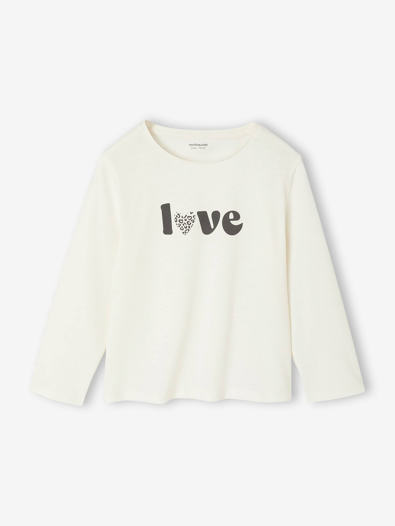 T-shirt Fille Manches Longues Fantaisie Vertbaudet - Motif En Relief, Col Rond, 100% Coton, Taille 14 Ans - 7