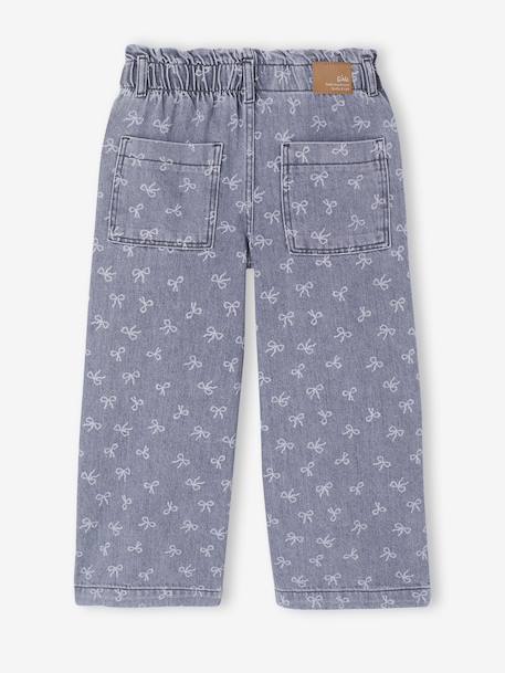 Pantalon fille large motifs fantaisie bleu foncé+denim gris 11 - vertbaudet enfant 