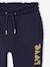 Jogging fille molleton motif love irisé marine+rose+vert sauge 3 - vertbaudet enfant 
