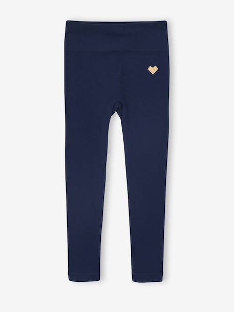 Legging de sport en côtes sans couture fille marine 1 - vertbaudet enfant 