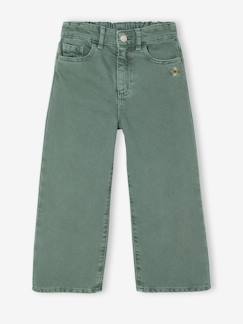 -Pantalon fille large couleur 