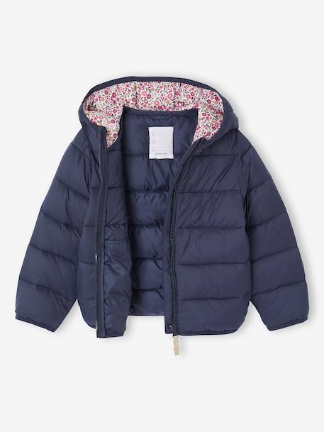 Doudoune fille légère à capuche marine+rose+vert de gris+vieux rose 2 - vertbaudet enfant 