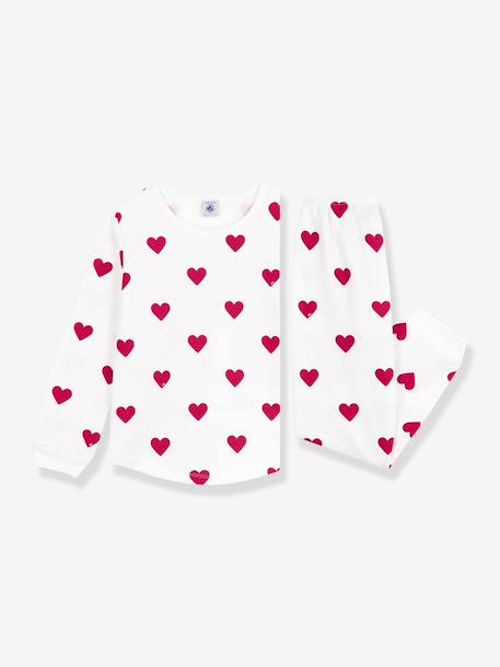 Pyjama enfant imprimé coeurs blanc 2 - vertbaudet enfant 