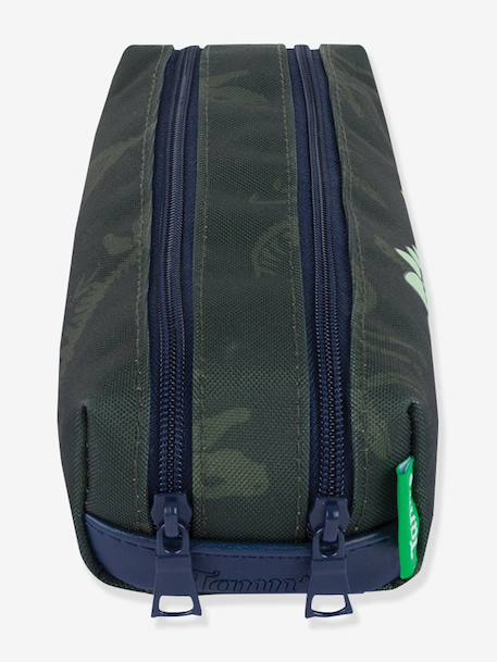 Trousse 2 compartiments dinosaures Timothée Les Fantaisies TANN'S patchs phosphorescents kaki 3 - vertbaudet enfant 