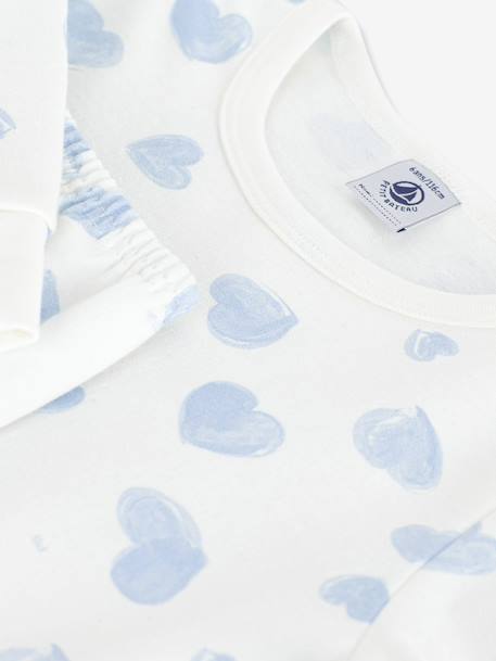 Pyjama enfant en molleton imprimé coeurs bleu clair 4 - vertbaudet enfant 