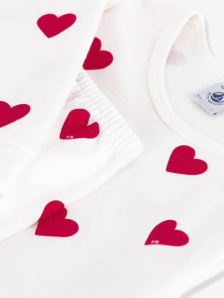 Pyjama enfant imprimé coeurs blanc 4 - vertbaudet enfant 