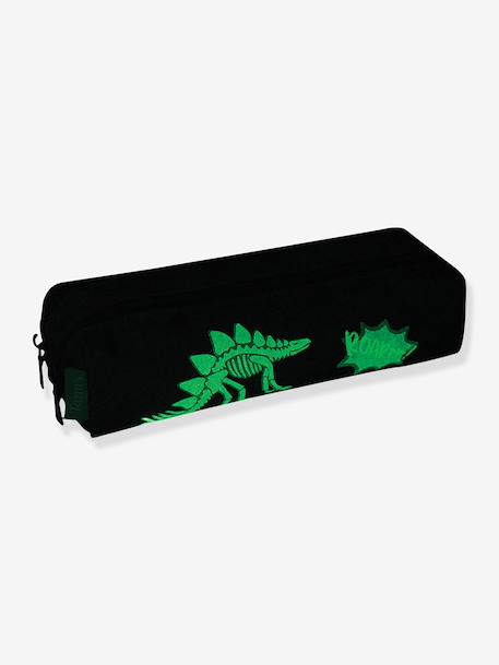 Trousse 2 compartiments dinosaures Timothée Les Fantaisies TANN'S patchs phosphorescents kaki 2 - vertbaudet enfant 
