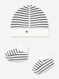 -Lot bonnet et chaussons bébé mixte