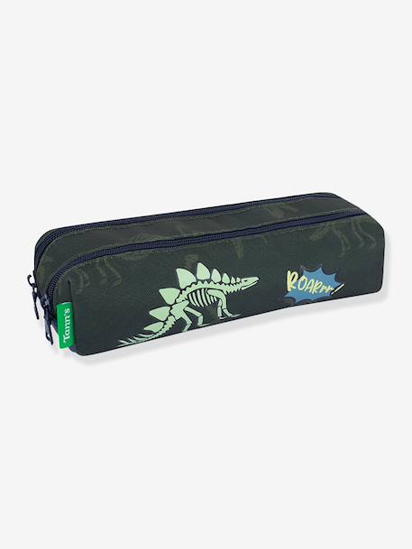 Trousse 2 compartiments dinosaures Timothée Les Fantaisies TANN'S patchs phosphorescents kaki 1 - vertbaudet enfant 