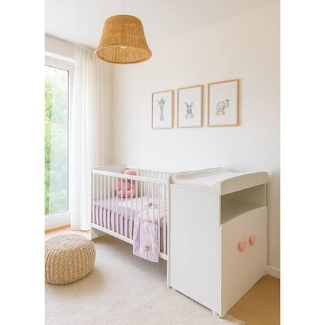 Lit combiné évolutif - basic Blanc/gris+Blanc/rose 8 - vertbaudet enfant 