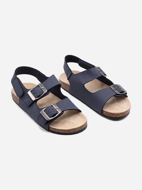 Sandale à scratch Bleu foncé+Noir+Taupe 1 - vertbaudet enfant 