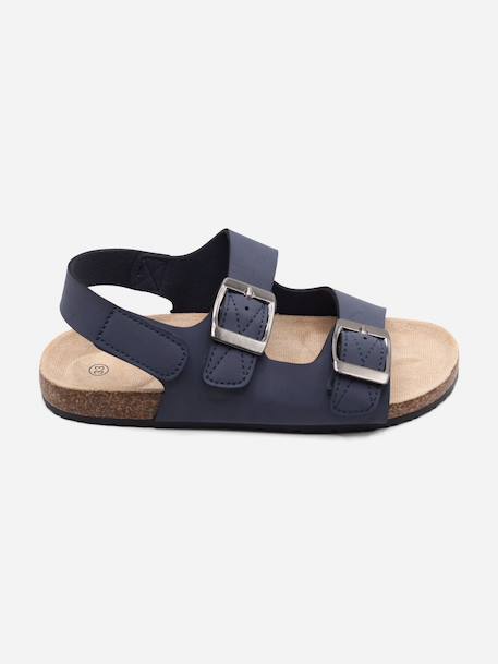 Sandale à scratch Bleu foncé+Noir+Taupe 2 - vertbaudet enfant 