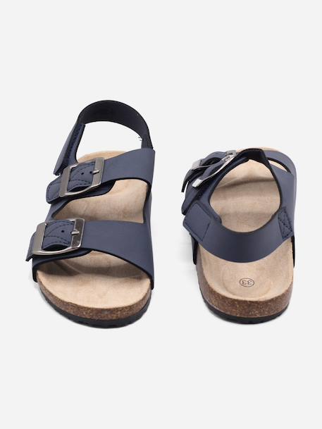 Sandale à scratch Bleu foncé+Noir+Taupe 3 - vertbaudet enfant 