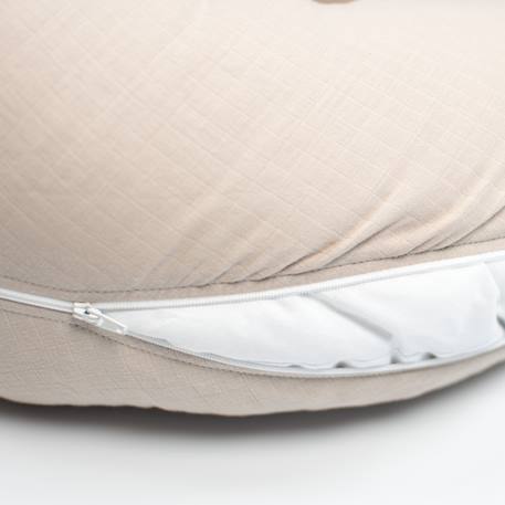 Coussin de maternité et d'allaitement + housse en gaze de coton Beige+Bleu+Rose 5 - vertbaudet enfant 