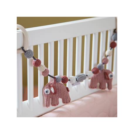 Chaîne de landau crochet fanto en coton bio fleuri Rose 2 - vertbaudet enfant 