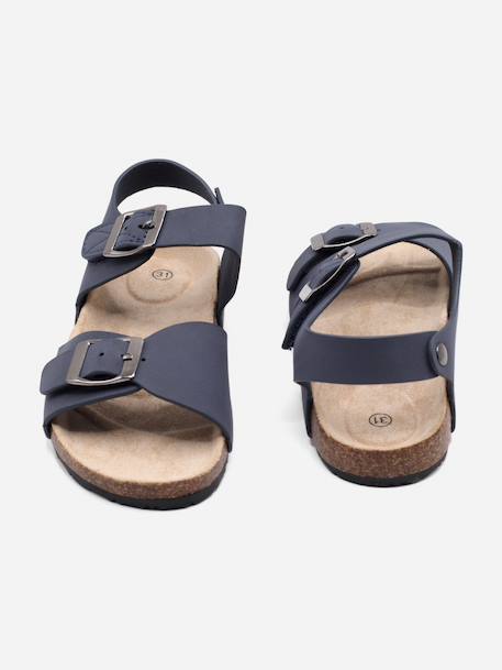 Sandale à brides Bleu foncé+Marron+Noir+Taupe 3 - vertbaudet enfant 