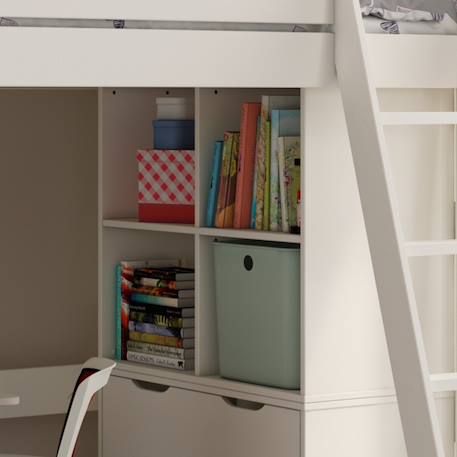 Bloc de rangement 4 cases effet bois  colette Blanc 4 - vertbaudet enfant 