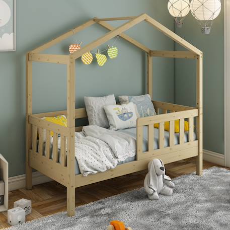 Petit lit cabane évolutif avec tiroirs pin massif charlie Blanc+Bois 8 - vertbaudet enfant 
