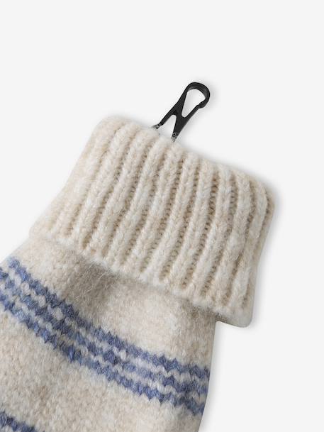 Ensemble rayé fille bonnet + snood + moufles/gants vanille 8 - vertbaudet enfant 