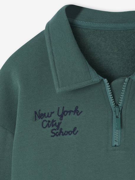 Sweat col camionneur brodé garçon vert 6 - vertbaudet enfant 