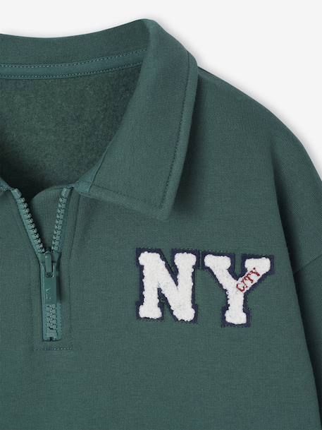 Sweat col camionneur brodé garçon vert 5 - vertbaudet enfant 