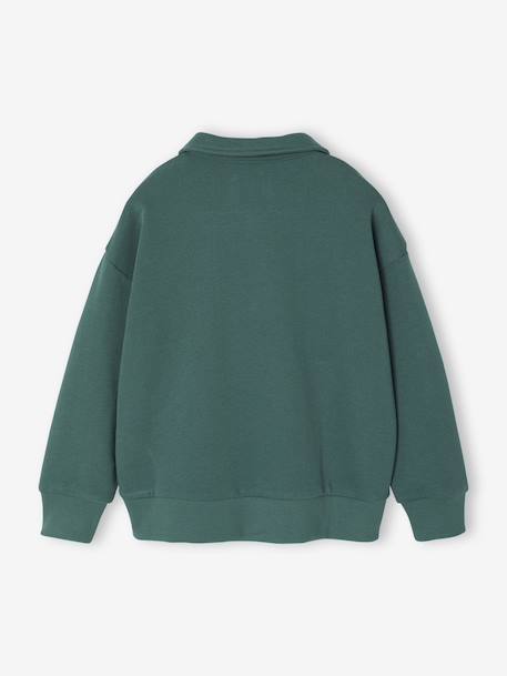 Sweat col camionneur brodé garçon vert 4 - vertbaudet enfant 