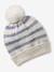 Ensemble rayé fille bonnet + snood + moufles/gants vanille 3 - vertbaudet enfant 