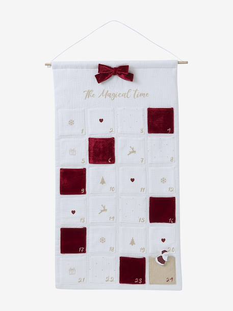 Calendrier de l'Avent Noël en gaze de coton personnalisable écru 3 - vertbaudet enfant 
