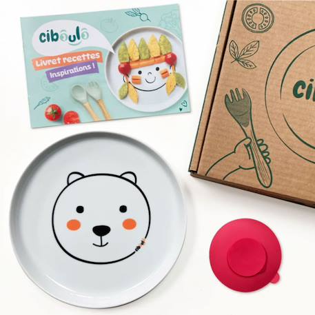 Box assiette porcelaine animal + ventouse + livret d'inspirations Multi-coloured 1 - vertbaudet enfant 