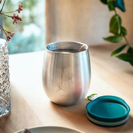 Mug isotherme en inox cosy ginkgo Vert 5 - vertbaudet enfant 
