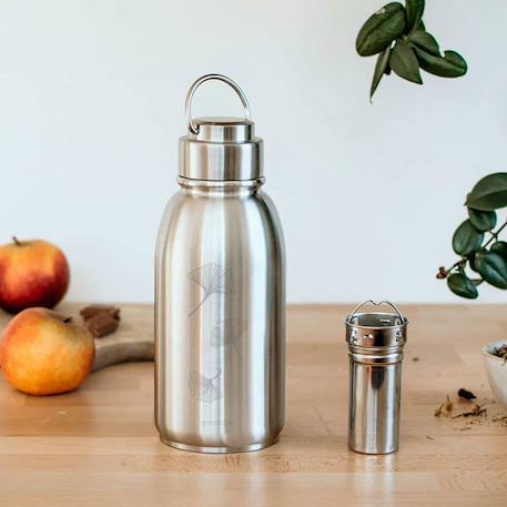Gourde en inox isotherme 700 ml friendly ginkgo Gris 3 - vertbaudet enfant 