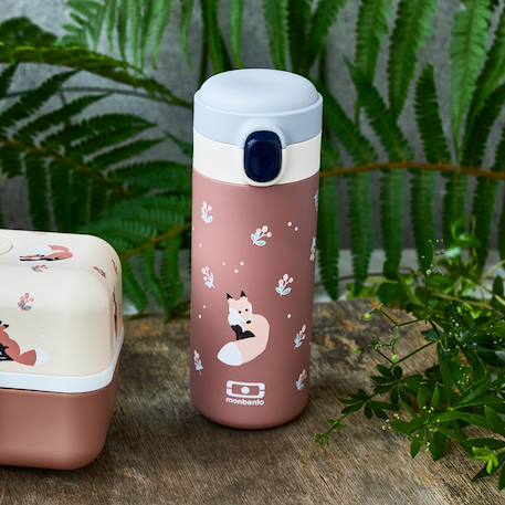 Gourde isotherme à bec verseur 360ml pop Bleu dino+Bleu infinity+Bleu wolf+Cannelle fox+Graphic papercut+Rose birds+Vert natural+Vert raccoon 19 - vertbaudet enfant 