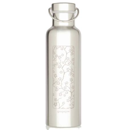 Gourde en inox isotherme 750 ml groovy fleurs de cerisier Gris 1 - vertbaudet enfant 