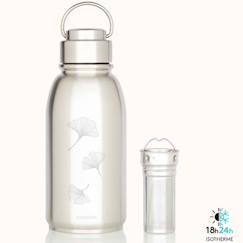 Puériculture-Repas-Vaisselle, coffret repas-Gourde et thermos-Gourde en inox isotherme 700 ml friendly ginkgo
