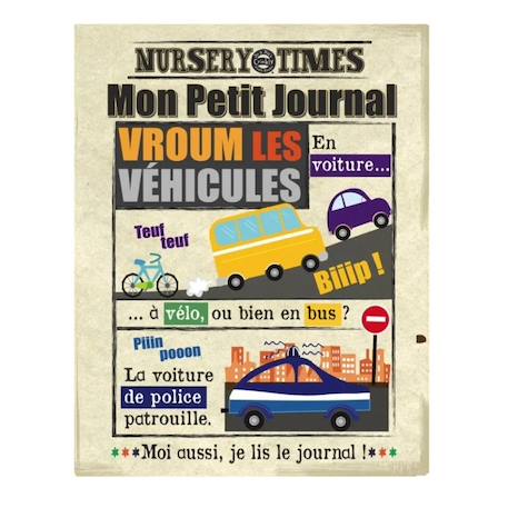 Livre d'éveil - mon petit journal à froisser - les vehicules Multi-coloured 1 - vertbaudet enfant 