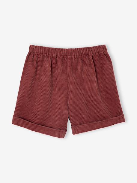 Short en velours poches coeur fille facile à enfiler marine+vieux rose 8 - vertbaudet enfant 