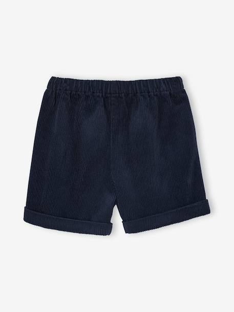 Short en velours poches coeur fille facile à enfiler marine+vieux rose 3 - vertbaudet enfant 