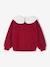 Sweat fille col claudine broderie anglaise écru+gris chiné+mauve+rose pâle+rouge 17 - vertbaudet enfant 