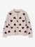 Gilet jacquard coeurs fille beige doré 1 - vertbaudet enfant 